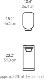 simplehuman 30 Liter, 32 lb / 14.5 kg Large Pet Food Storage Container for Dog Food, Cat Food, and Bird Feed, Brushed Stainless Steel