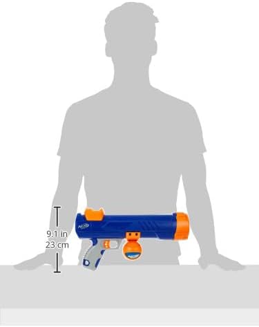 Nerf Dog Tennis Ball Blaster Dog Toy Blue/Orange, 16 Inch Compact Blaster with 1 Ball