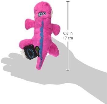 goDog Just For Me Gators Squeaky Plush Dog Toy, Chew Guard Technology - Pink, Mini