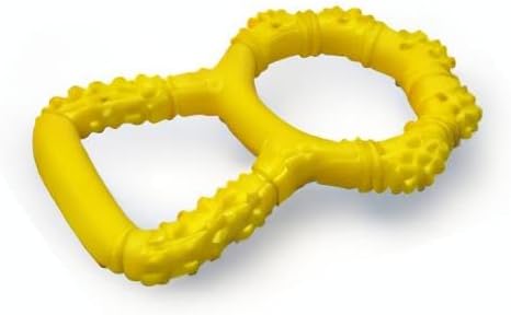 Tug of War Dog Toy, Interactive Dog Pull Toys, Adult and Puppy Teething Toy, Tough Chew Toy for Small Medium Large Dogs, Rubber, Lightweight, Comfortable Grip (Yellow)