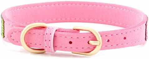 Serijoars Small Dog Collar with Rhinestone Crystal Diamond Colorful Bling Girl Puppy Cat Collars (M, Pink2)