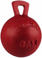 Jolly Pets Tug-n-Toss Heavy Duty Dog Toy Ball with Handle, 8 Inches/Large, Red (408 RD)