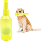 Dog Toys for Aggressive Chewers,Rubber Bottle Dog Toy Contains Tennis Ball,Indestructible Dog Toys for Large Dogs, Durable Dog Toys, Squeaky Dog Toys (Yellow, L)