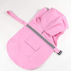 Mikayoo Large Dog Raincoat Adjustable Pet Waterproof Clothes Lightweight Rain Jacket Poncho Hoodies with Strip Reflective(Pink,XL)