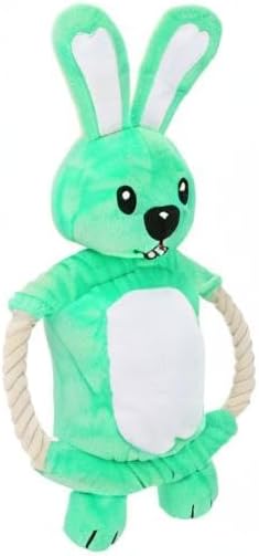Squeaky Dog Toys , Funny Dog Toys Stuffed Plush Dog Toy , Cute Dog Rabbit Dog Birthday Gift Dog Chew Toys Pet Toys for Small Medium and Large Dogs(Green Rabbit)