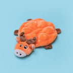 ZippyPaws Squeakie Crawler- No Stuffing Dog Toy to Keep Them Busy, for Small, Medium, & Large Dogs, Squeaky Pet Toy for Boredom, Unstuffed Chew Toy, Soft Plush Puppy Products, Moody The Moose- 12"