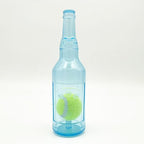 Wine Bottle Dog Toy, Fun Interactive Cute Squeaky Dog Toys with Tennis Ball Inside, Ideal for Large/Medium/Small Dogs to Fetch Games and Bonding Time, Not for Heavy Chewers, Medium-Blue