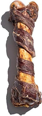 Jack&Pup 10" Pork Femur Bones for Dogs, Bacon Twist Big Bones for Large Dogs, Gourmet Beef Bones for Agressive Chewers, 3 Pack