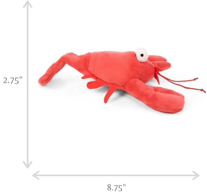 goDog Action Plush Lobster Animated Squeaky Dog Toy with Chew Guard Technology, Durable Fabric and Wiggling Tail & Squeaker for Active Play, Red, One Size