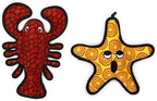 TUFFY - World's Tuffest Soft Dog Toy - Ocean Larry Lobster -Squeakers - Multiple Layers. Made Durable, Strong & Tough. Interactive Play (Tug, Toss & Fetch). Machine Washable & Floats. (Combo Pack)