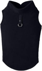 Gooby - Fleece Vest, Small Dog Pullover Fleece Jacket with Leash Ring, Black, Small