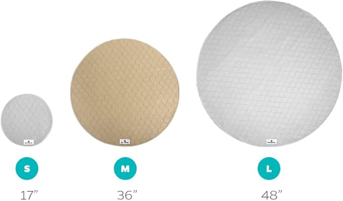 Pet Parents® Pawtect® Pads Washable Pee Pads for Dogs (2pack) of Premium Dog Pee Pads, Waterproof Puppy Pads & Reusable Dog Pads, Whelping Pads & Modern Pee Pads for Dogs (Tan/Grey, 36" Round)