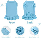 6 Pieces Dog Dresses Shirt Skirt Sleeveless Dress Breathable Pet Shirts with Ruffles Puppy Sundress Outfits for Dogs and Cats (L Size)