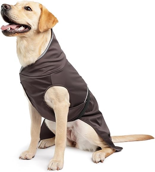 Goldpaw Rainpaw Waterproof Dog Raincoat - Durable Dog Rain Jacket for All Seasons - Easy to Wear, Adjustable, Premium Pet Outerwear - Made in The USA - Machine Washable - Black Bean - Size 10