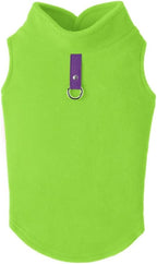 Gooby Fleece Vest Dog Sweater - Lime, X-Small - Warm Pullover Fleece Dog Jacket with O-Ring Leash for Small to Medium Dogs