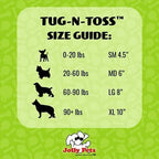 Jolly Pets Tug-n-Toss Heavy Duty Dog Toy Ball with Handle, 4.5 Inches/Small, Purple