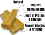 Pets Plus Himalayan Yak Chews for Dogs – 6 Inch, Medium Size, 8oz, 3-Pack – Long-Lasting Natural Dog Chews, Grain-Free, Odorless, High Protein Treats