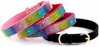 Serijoars Small Dog Collar with Rhinestone Crystal Diamond Colorful Bling Girl Puppy Cat Collars (M, Pink2)