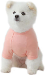 Dog Shirt for Small Dogs Plain T-Shirts Soft Breathable Dog Cotton Shirt pet Clothes (Small, Peach)