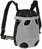FEimaX Dog Carrier Backpack Pet Legs Out Front Cat Travel Bag, Adjustable Puppy Backpacks Carriers Hands-Free for Small Medium Dogs Cats Hiking Traveling Camping Daily Walking (Small, Grey)
