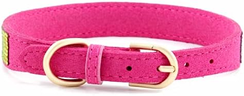 Serijoars Small Dog Collar with Rhinestone Crystal Diamond Colorful Bling Girl Puppy Cat Collars (XS, Hot Pink2)