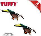 TUFFY - World's Tuffest Soft Dog Toy - Barnyard Duck - Squeakers - Multiple Layers. Made Durable, Strong & Tough. Interactive Play (Tug, Toss & Fetch). Machine Washable & Floats. (Junior 2 Pack)