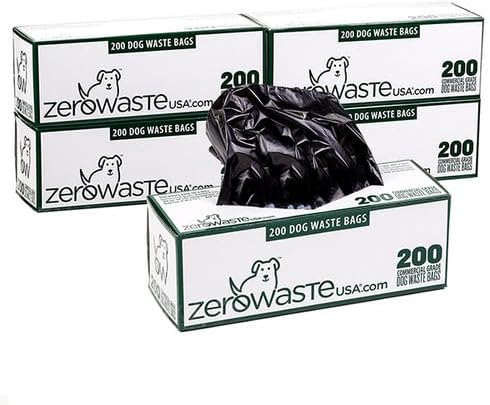 Zero Waste USA 1,000 Premium Dog Waste Station Refill Roll Bags - Up to 40% thicker & stronger than competitor bags - Guaranteed to fit any commercial roll bag dispenser (5 rolls of 200 bags)