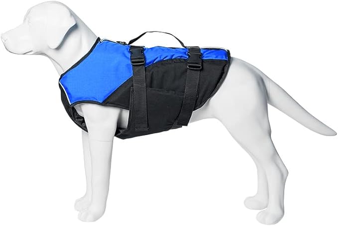 Stunt Puppy Float Doggy Life Jacket, Ergonomic Dog Life Vest for Swimming, Patented Design for Secure Fit, Small, Blue