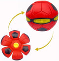 The Doggy Disc Ball for Small Medium Large Dogs, Portable Creative Flying Saucer Ball Stomp UFO Magic Balls, Decompression Pop Up Dog Toys Balls for Outdoor Sports Gifts (Football Red)