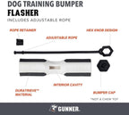 GUNNER Dog Training Bumper - Retriever Training Dummy, Retrieving Dummies for Pets, Bumpers for Water Retrieving with Adjustable Rope, (Flasher)