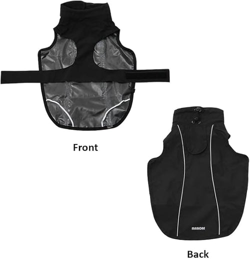 Adjustable Waterproof Dog Raincoat for Dogs,Lightweight Pet Rain Jacket Puppy Clothes with Reflective Strip for Small Medium Large Dogs (Black, Medium)