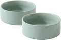 Ceramic Set of 2 Dog Bowls, Food and Water Bowls for Dogs, Puppy, 2pcs Dog Dishes, Pet Feeder(6inch, 2 x Light Green Bowls)