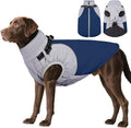 DENTRUN Dog Coat with Harness Built in, Easy On/Off Zipper Closure Winter Dog Vest, Water-Repellent Fleece Lined Warm Jacket with Reflective for Large Dogs, Dark Blue, XXL
