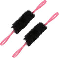 HOWGO Dog Bungee Chaser Toy Double Handles Natural Sheepskin Fur for All Breeds(Pink,2Pack)