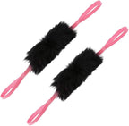 HOWGO Dog Bungee Chaser Toy Double Handles Natural Sheepskin Fur for All Breeds(Pink,2Pack)