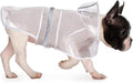 HDE Dog Raincoat Jacket Reflective Adjustable Hooded Pet Poncho Rain Coat with Leash Hole for Small to X-Large Dogs Clear - M