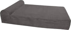Barker Beds Orthopedic Dog Bed - 7" Pillow Top XL Size (52 x 36 x 11) - Luxury Washable Large Dog Bed with Headrest - Memory Foam Mattress for Big Dogs (Charcoal)