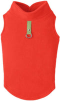 Gooby Fleece Vest Dog Sweater - Pumpkin, Large - Warm Pullover Fleece Dog Jacket with O-Ring Leash for Small to Medium Dogs