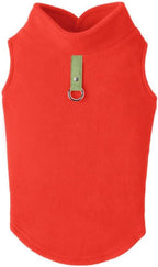Gooby - Fleece Vest, Small Dog Pullover Fleece Jacket with Leash Ring, Pumpkin, X-Small