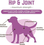 VetPro Complete Dr. Joseph's Peanut Butter Hip and Joint Dog Chews, 60 Count, Pain and Inflammation Relief with Glucosamine, Chondroitin, MSM, Turmeric, Vitamin C, Omega 3, Treats Hip Dysplasia