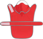 HDE Dog Raincoat with Clear Hood Rain Jacket Poncho for Small Medium Large Dogs Red - L
