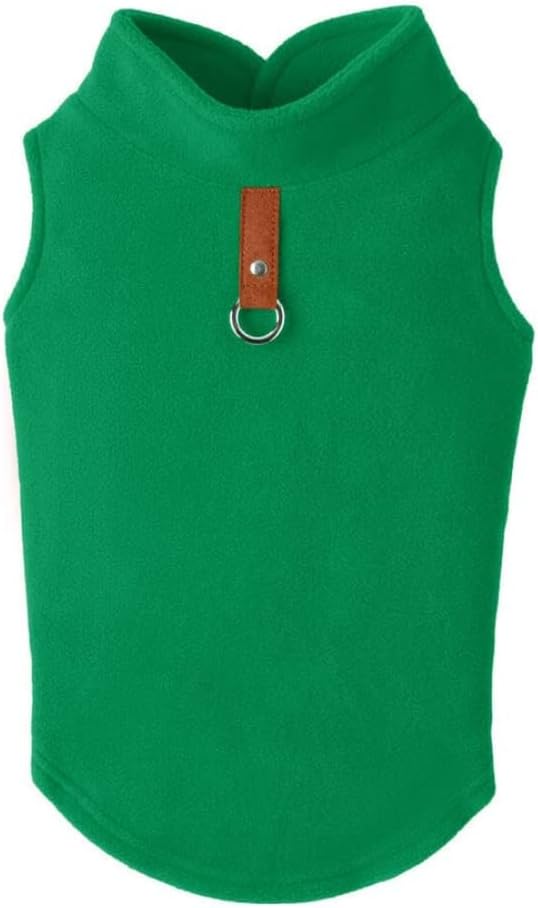 Gooby Every Day Fleece Cold Weather Dog Vest for Small Dogs, Green, Small