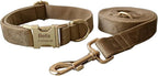 Dog Collar Custom Personalized Engraved Name and Phone Number for Puppy Small Medium Large Pets (M, Khaki)