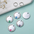 Personalized Dog/Cat Cute Paw Pet ID Tag with Unique Laser Engraving Name and Phone Number for Pet Collar or Key Chain (Pink)