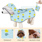 SlowTon Dog Raincoat, Adjustable Dog Rain Jacket Clear Hooded Double Layer, Waterproof Poncho with Reflective Strip Straps and Storage Pocket for Small Medium Large Dogs Puppies(DK XXXL)
