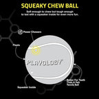 Playology Dog Toys | Squeaky Chew Ball - Bouncy Durable Floating Fetch Ball for Dogs | Jumbo Peanut Butter Scented Toy - Easy to Clean and Made from Non Toxic Materials
