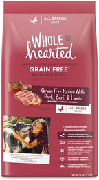 WholeHearted Grain Free Pork Beef & Lamb Recipe Dry Dog Food 25 lbs.