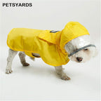 Pet Raincoat Packable Hooded Dog Rain Jacket Reflective Strips Lightweight Adjustable Poncho for Small Medium Large Dogs Yellow XXL