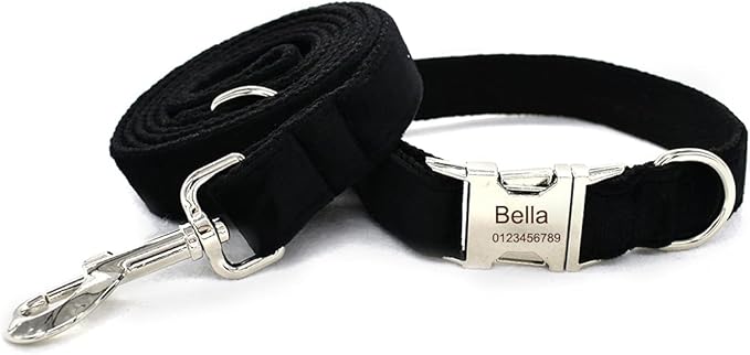 Dog Collar Custom Personalized Engraved Name and Phone Number for Puppy Small Medium Large Pets (L, Black)