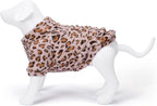 GreenJoy Leopard Print Dog Sweater – Stretchy Fleece Dog Turtleneck Sweatshirt for Puppies & Cats, Soft & Warm Pet Winter Clothes for Small, Medium & Large Dogs (Pink, Large/X-Large)